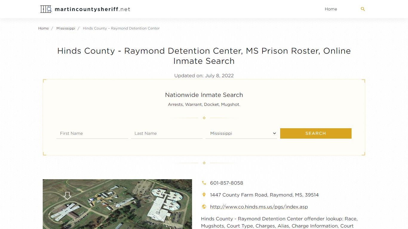 Hinds County - Raymond Detention Center, MS Prison Roster ...
